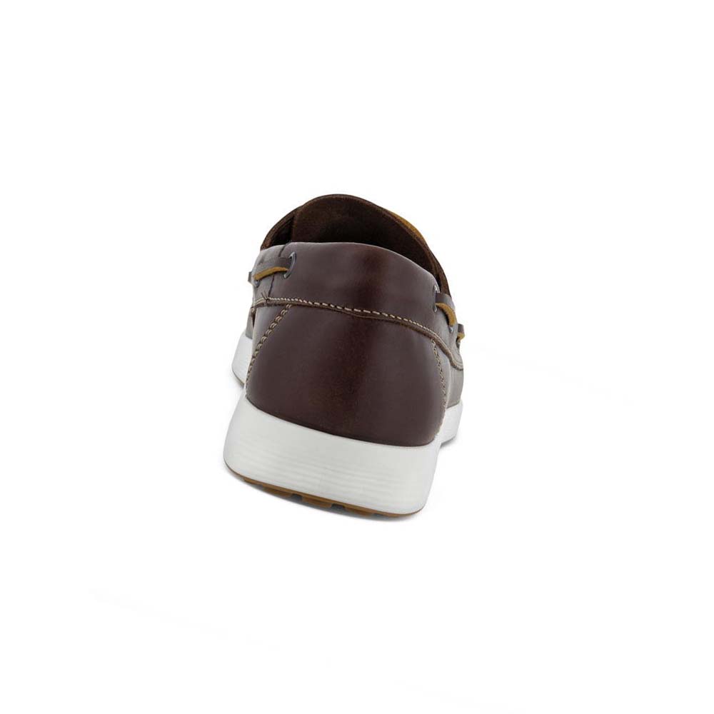 Men's Ecco S Lite Moc Boat Moccasins Coffee | USA 580TCE